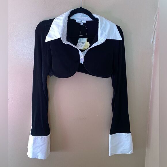 Mirror Palais Underwire Polo 2.0 in black cropped bustier Revolve FWRD M - Picture 6 of 7